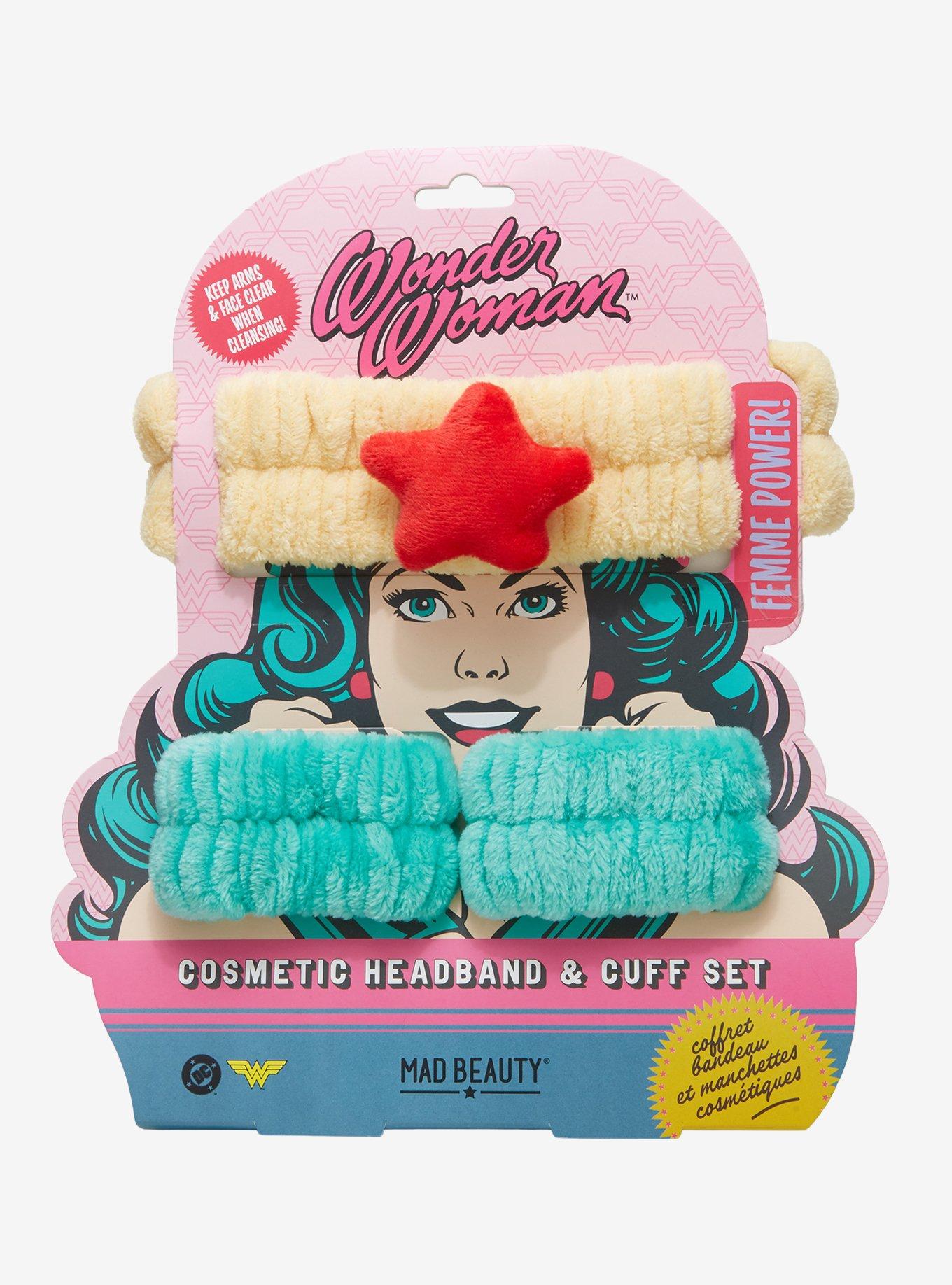 Mad Beauty DC Comics Wonder Woman Spa Headband & Cuff Set