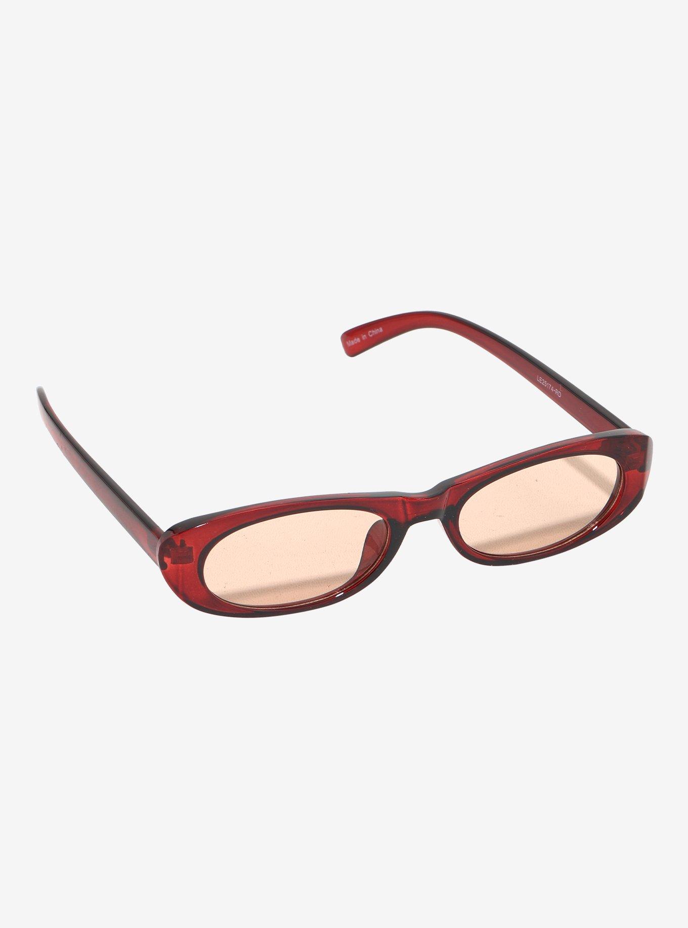 Lady Red Oval Cat Eye Sunglasses, , hi-res