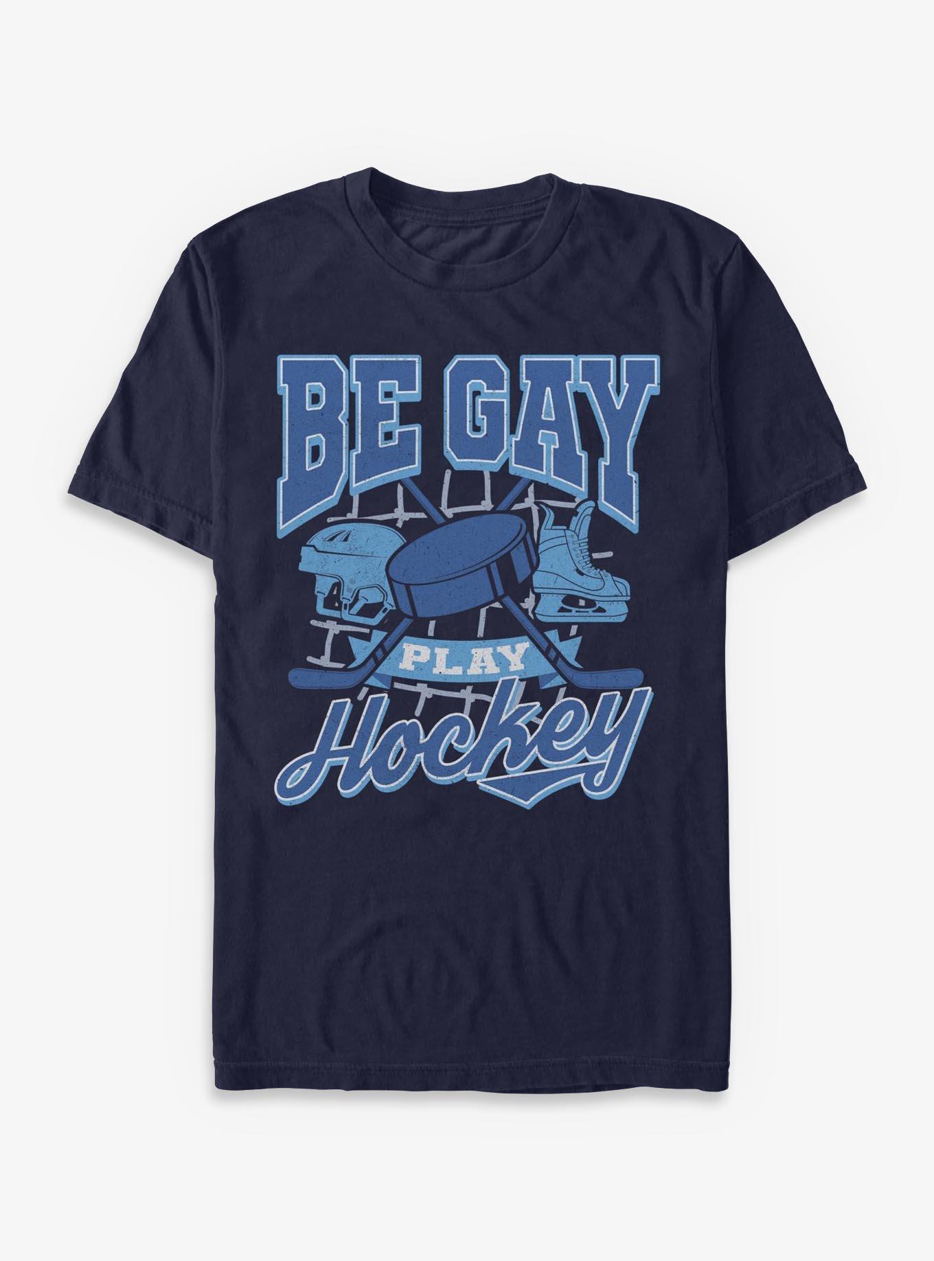 Be Gay Play Hockey T-Shirt, , hi-res