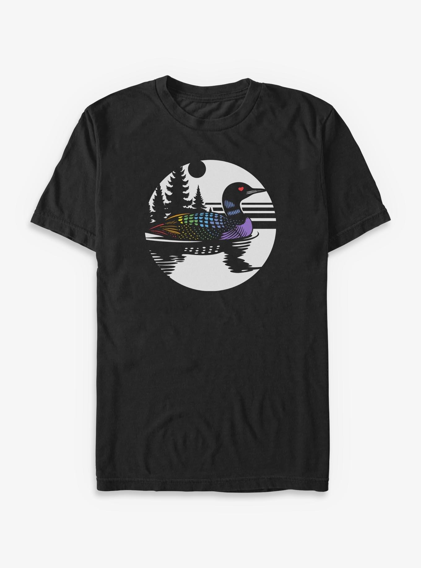 Hockey Canadian Wolf Bird Rainbow Loon T-Shirt, , hi-res