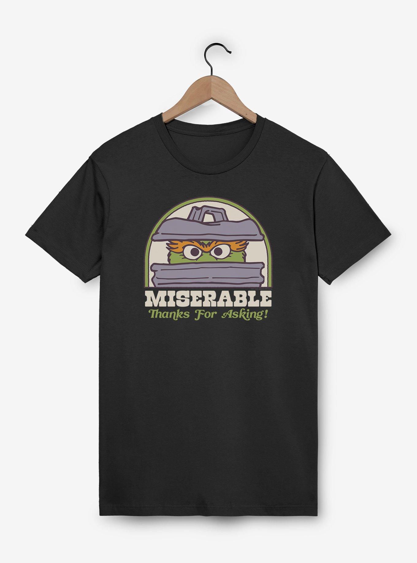 Sesame Street Oscar The Grouch Miserable Thanks For Asking! T-Shirt, , hi-res