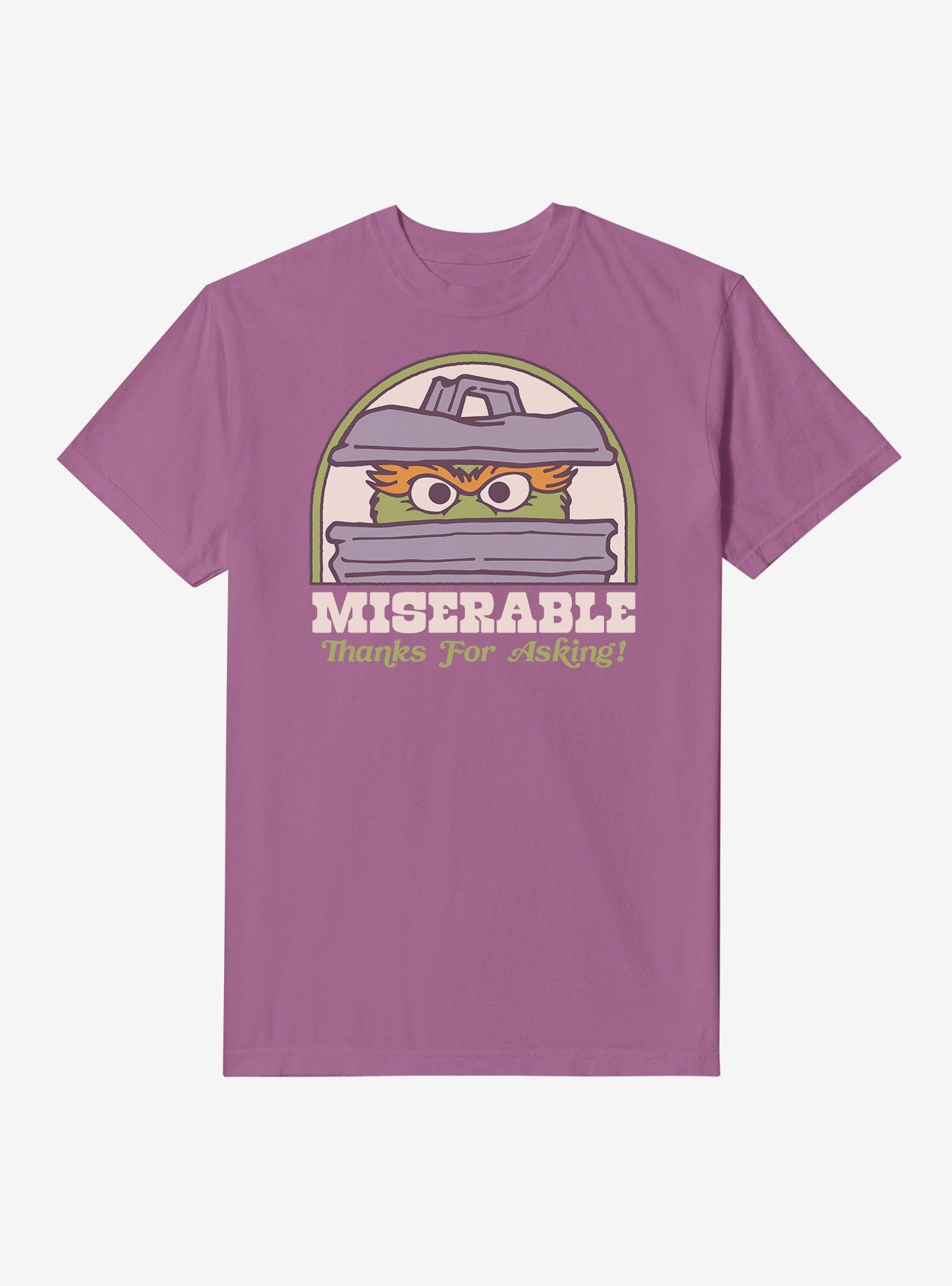 Sesame Street Oscar The Grouch Miserable Thanks For Asking! Garment-Dyed T-Shirt, , hi-res