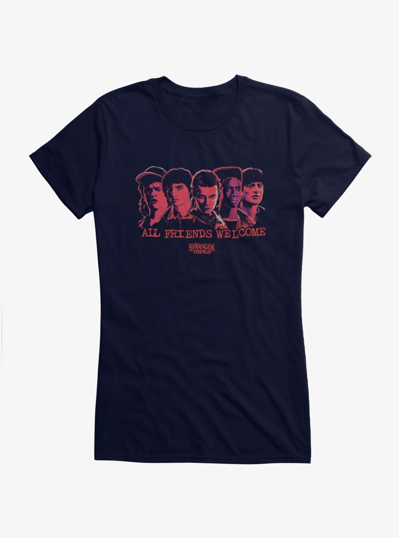 Stranger Things Friends Welcome Faces Girls T-Shirt