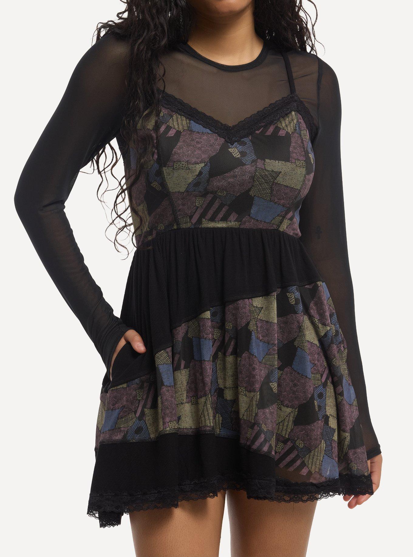 sally nightmare before christmas dress hot topic The Mesh Twofer sally dress pattern Size:Kids Boy 3T ethical fashion A-Line Casual Women's Short the nightmare before christmas
