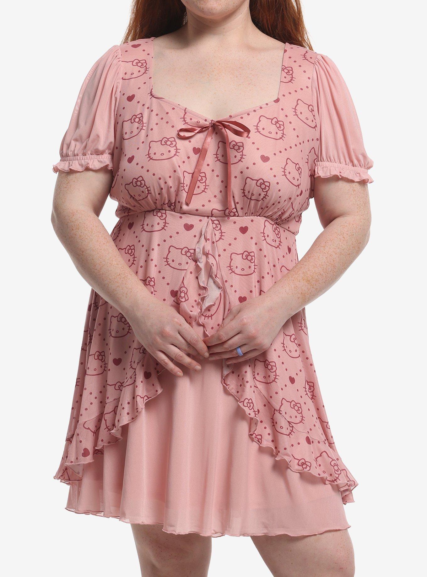 Hello Kitty Sheer Ruffle Babydoll Dress Plus Size