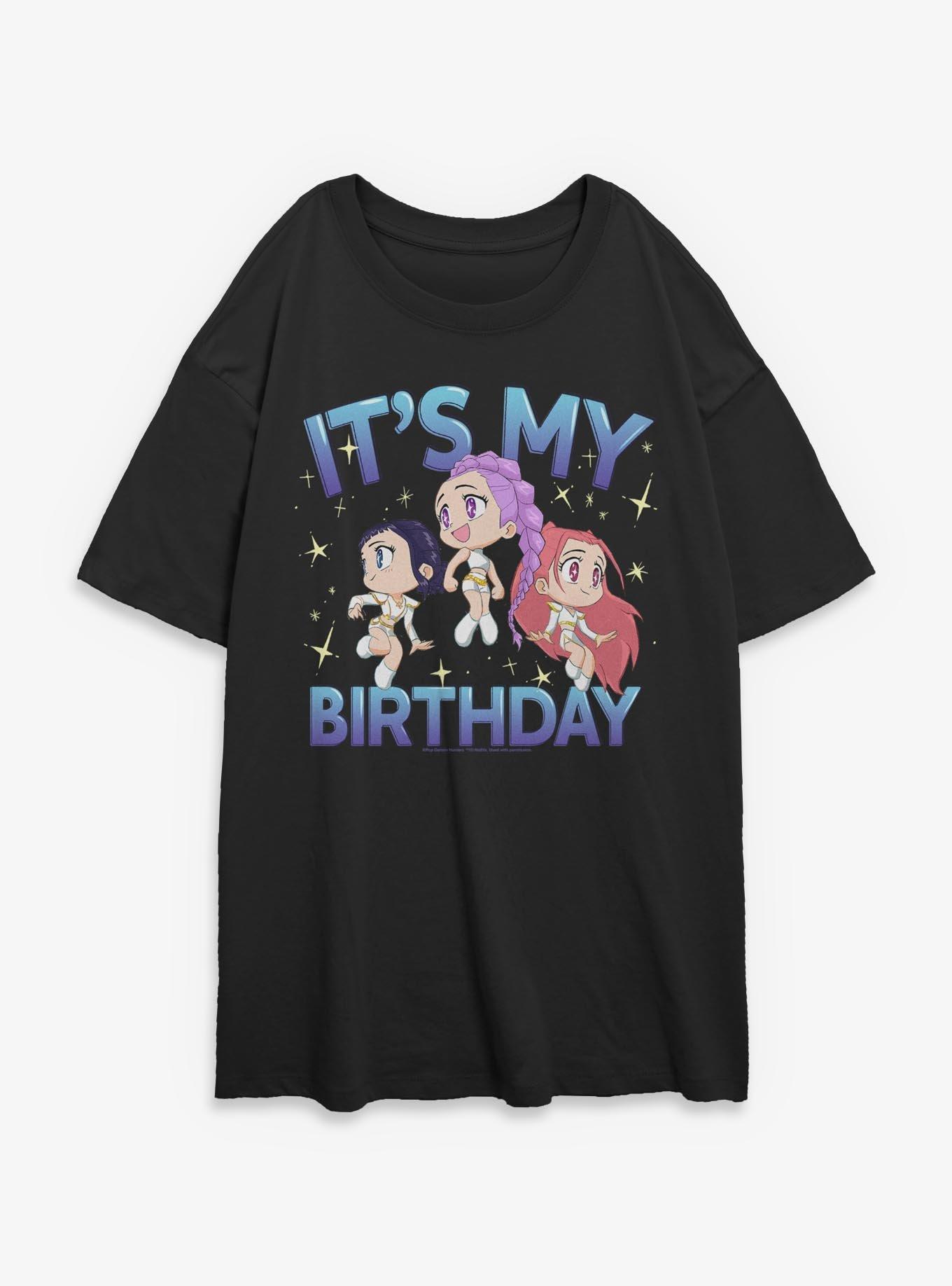 KPop Demon Hunters HUNTR/X It's My Birthday Womens Oversized T-Shirt, , hi-res