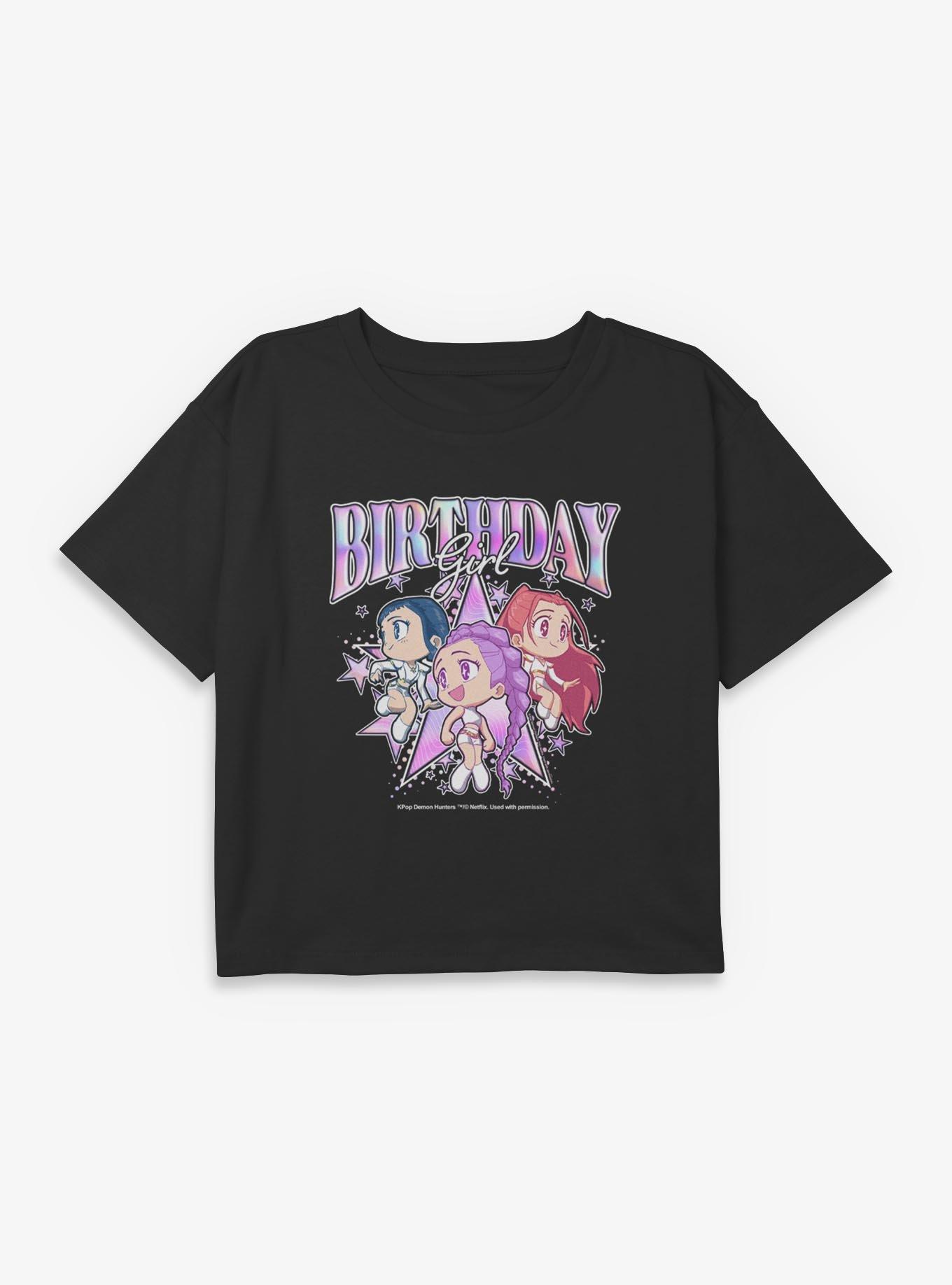 KPop Demon Hunters HUNTR/X Birthday Youth Girls Boxy Crop T-Shirt, , hi-res