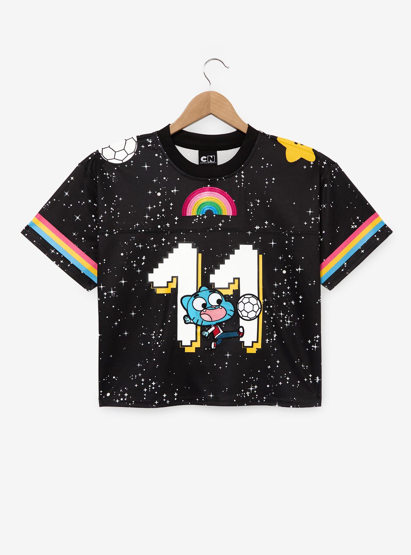 The Amazing World of Gumball Women's Plus Size Cropped Football Jersey - BoxLunch Exclusive, , hi-res