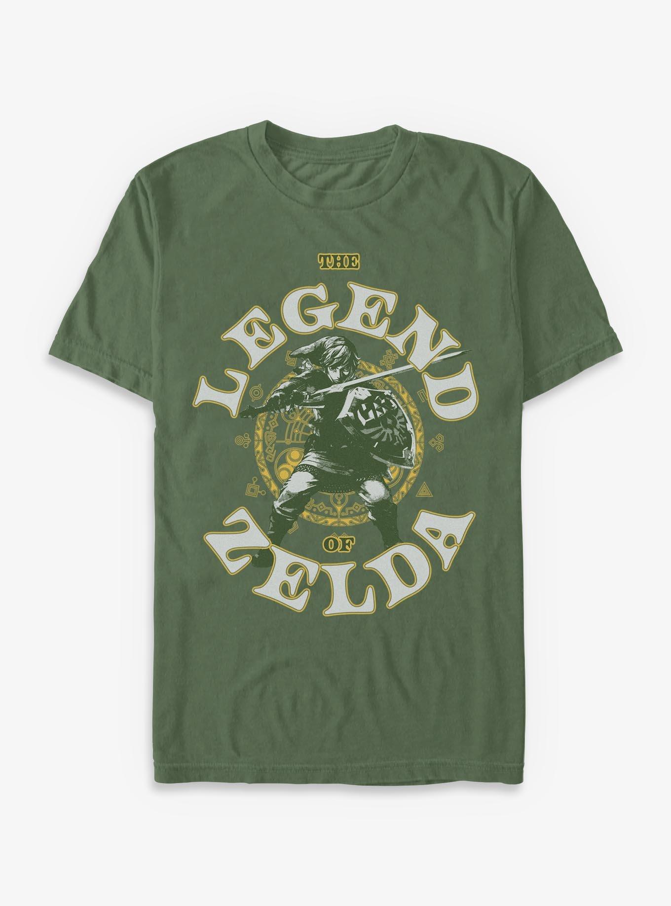 The Legend Of Zelda Fighting Crest Link Garment-Dyed T-Shirt, , hi-res