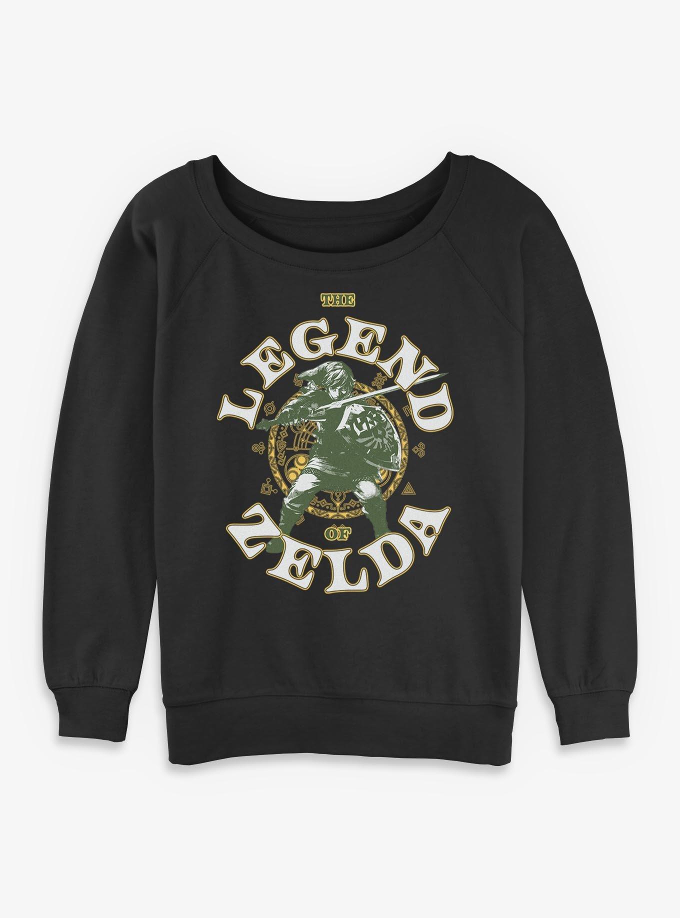 The Legend Of Zelda Fighting Crest Link Womens Slouchy Sweatshirt, , hi-res