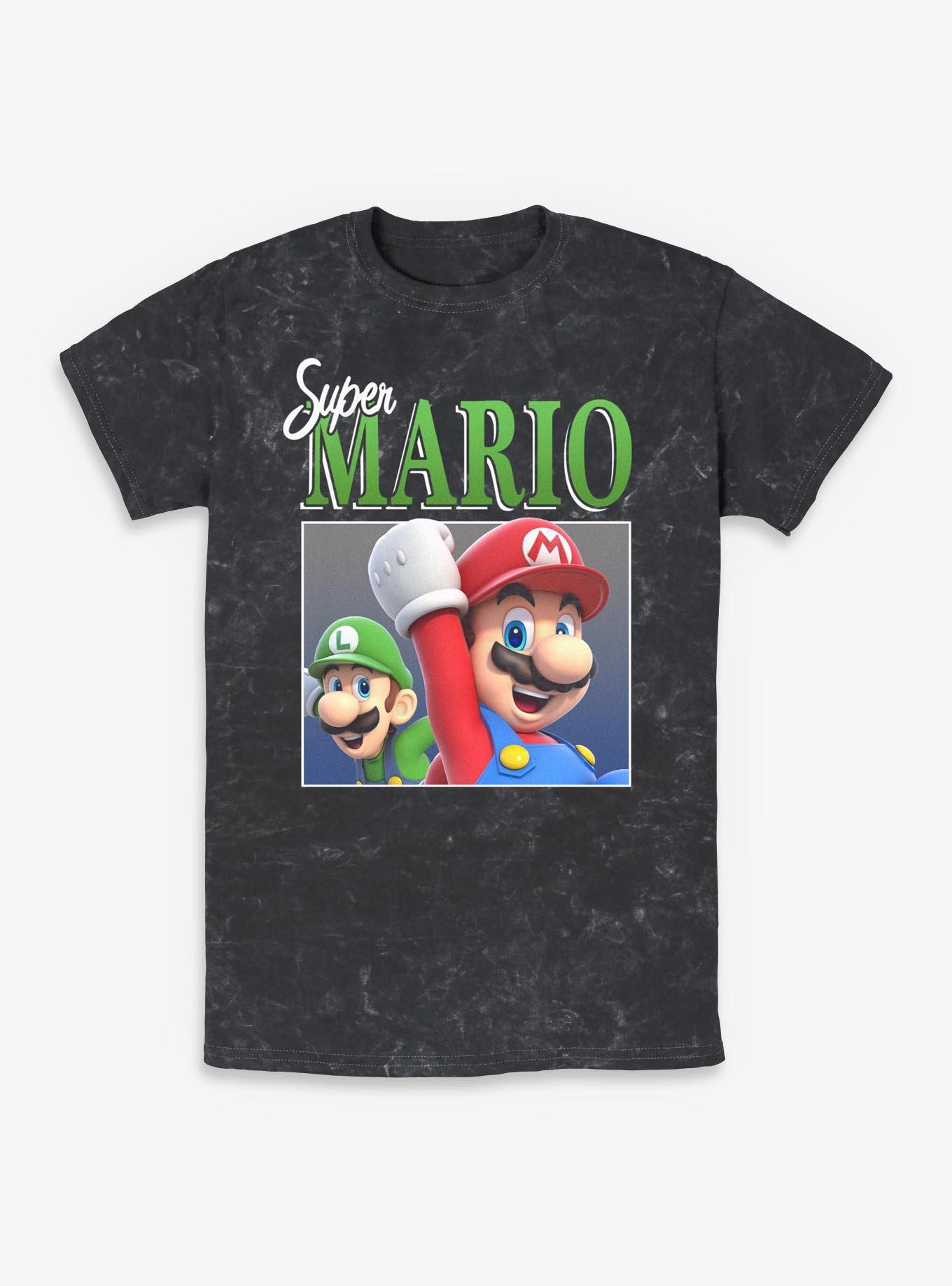 Nintendo Super Mario Luigi & Mario Cheer Mineral Wash T-Shirt, , hi-res