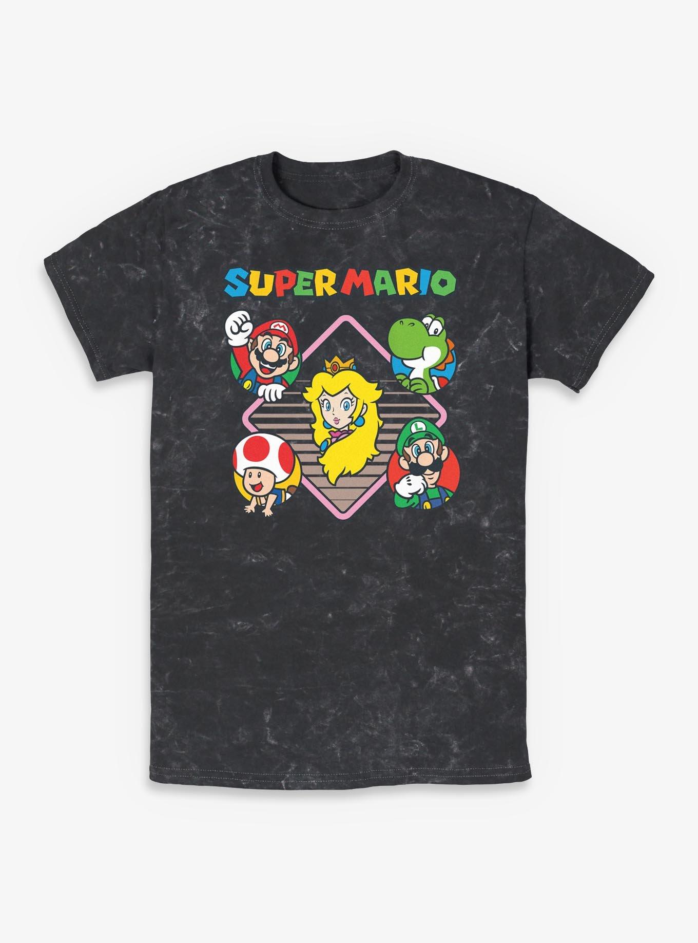 Nintendo Super Mario Diamond Characters Mineral Wash T-Shirt