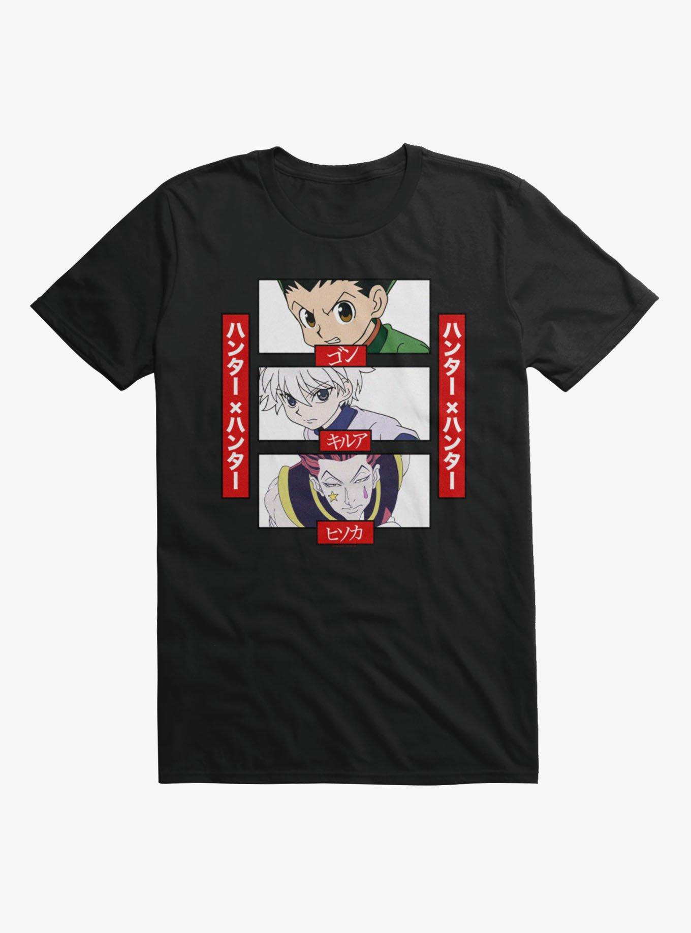 Hunter X Hunter Gon Killua Hisoka Panels T-Shirt, BLACK, hi-res