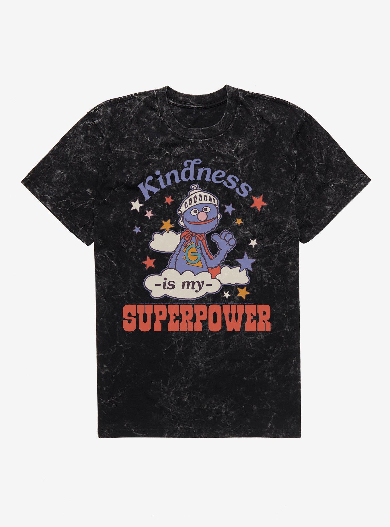 Sesame Street Grover Kindness Is My Superpower Mineral Wash T-Shirt