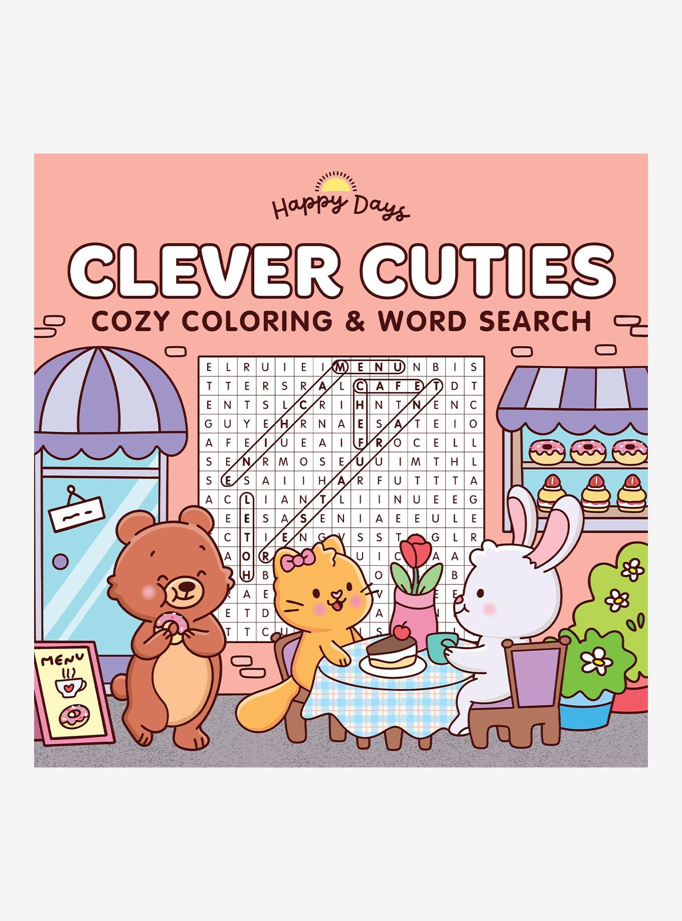 Clever Cuties: Cozy Coloring & Word Search Book, , hi-res