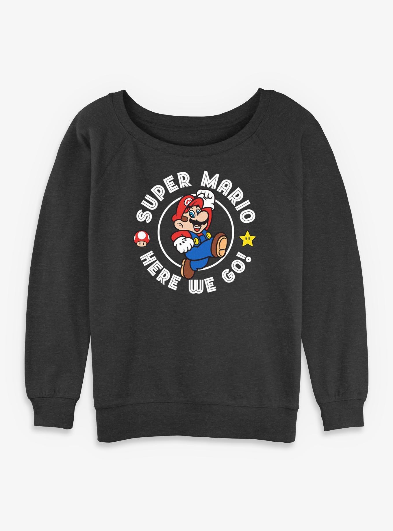 Nintendo Super Mario Here We Go Jump Womens Slouchy Sweatshirt, , hi-res