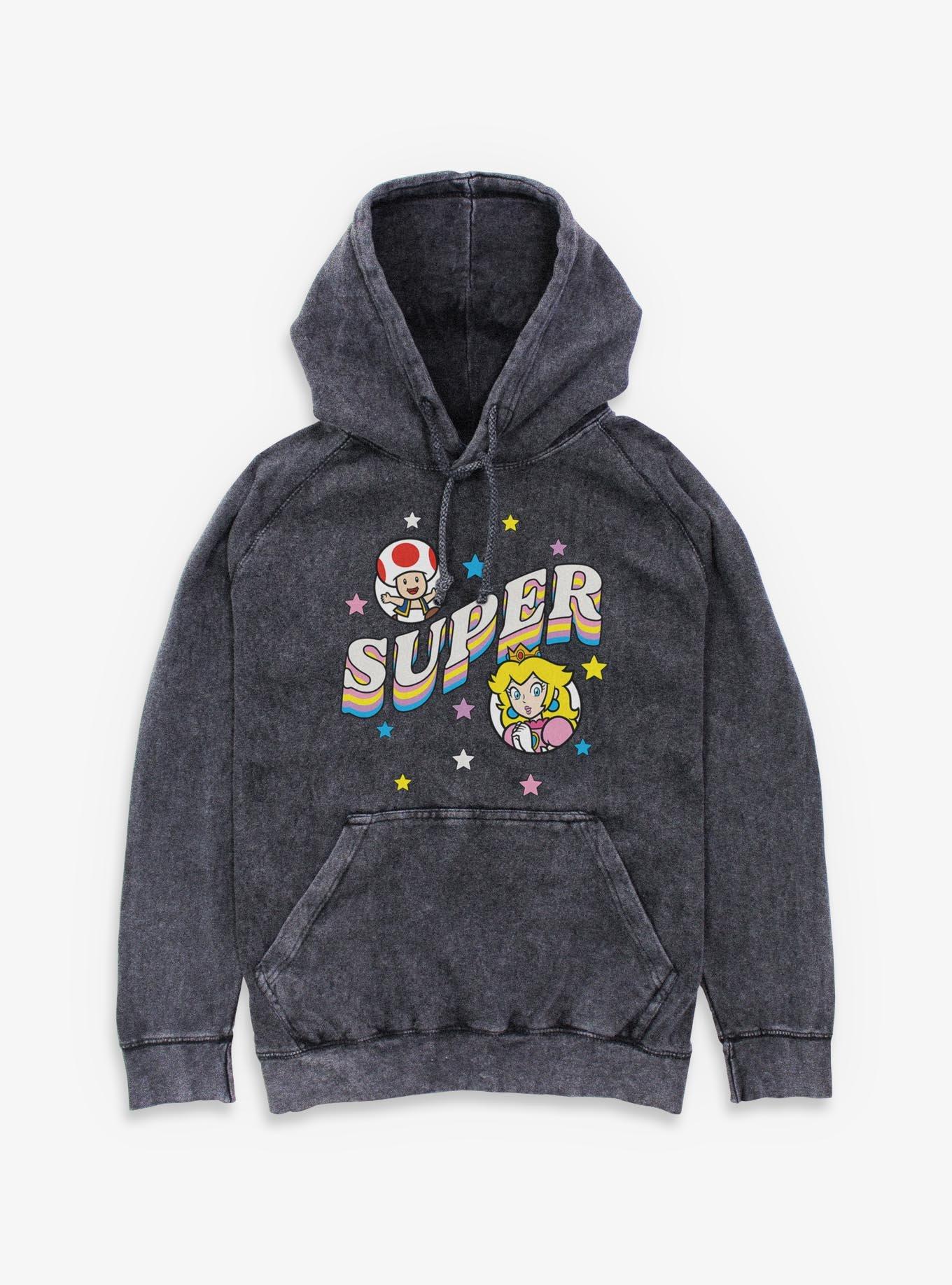 Nintendo Mario Toad And Princess Peach Super Mineral Wash Hoodie
