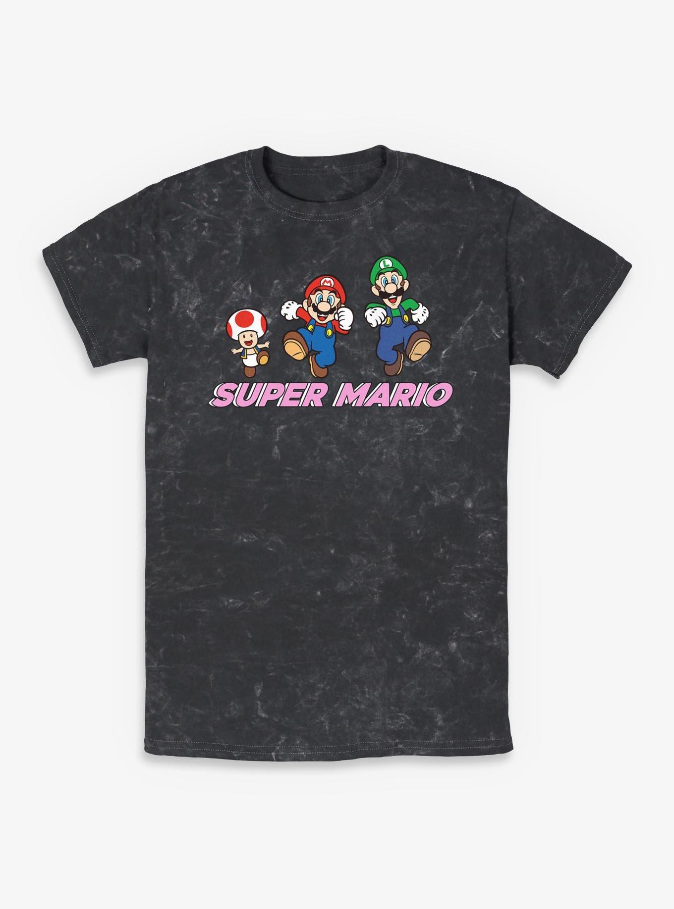 Nintendo Super Mario Group Fun Jump Mineral Wash T-Shirt, , hi-res