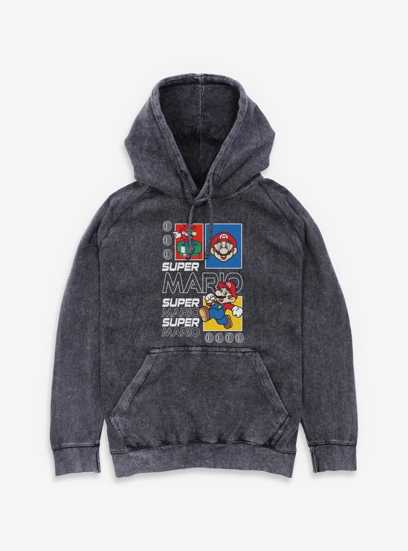 Nintendo Super Mario Future Mario Mineral Wash Hoodie, , hi-res
