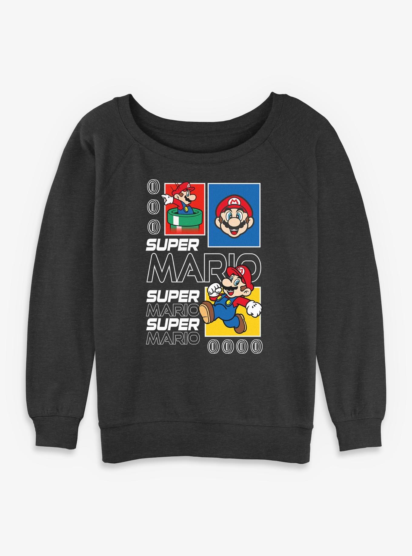 Nintendo Super Mario Future Mario Womens Slouchy Sweatshirt, , hi-res