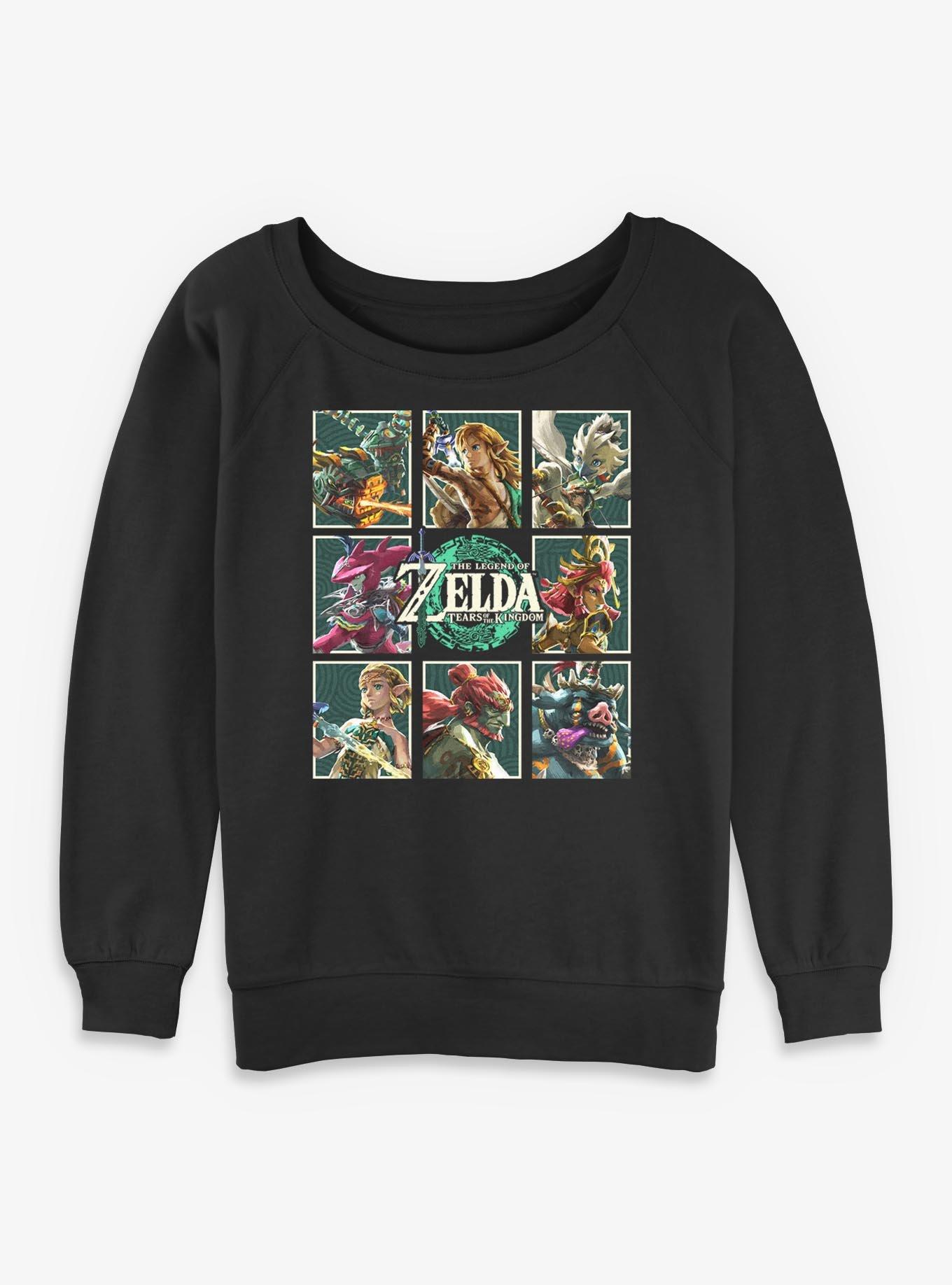 The Legend Of Zelda Tears Of The Kingdom Character Boxes Womens Slouchy Sweatshirt, , hi-res