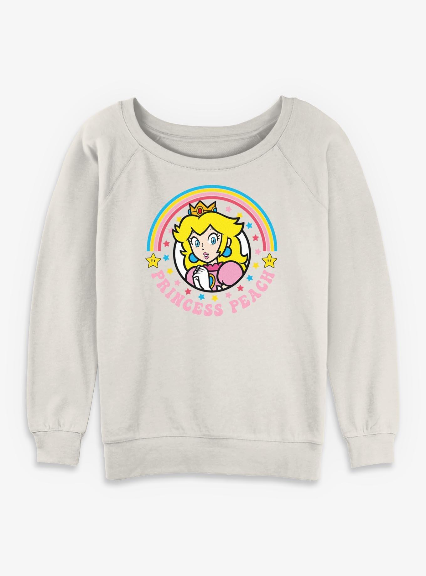 Nintendo Mario Colorful Princess Peach Womens Slouchy Sweatshirt
