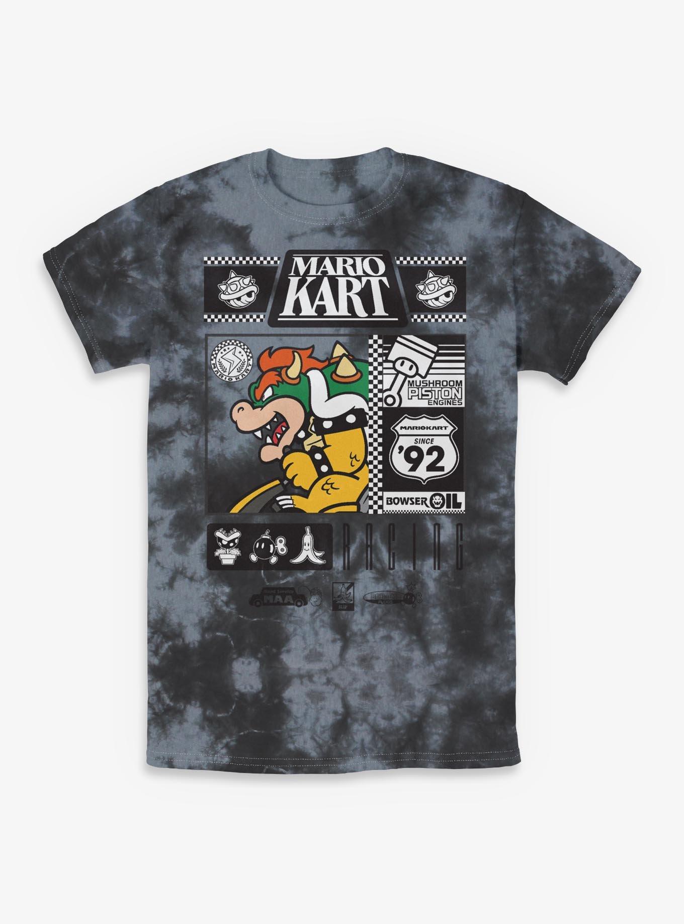 Nintendo Mario Kart Bowser Oil Racing Tie-Dye T-Shirt, , hi-res