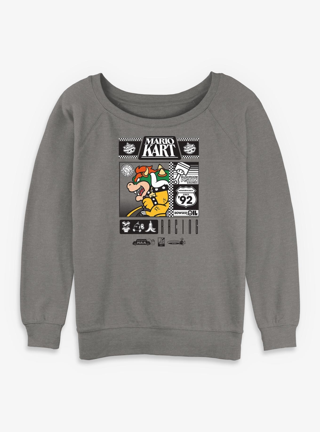 Nintendo Mario Kart Bowser Oil Racing Womens Slouchy Sweatshirt, , hi-res