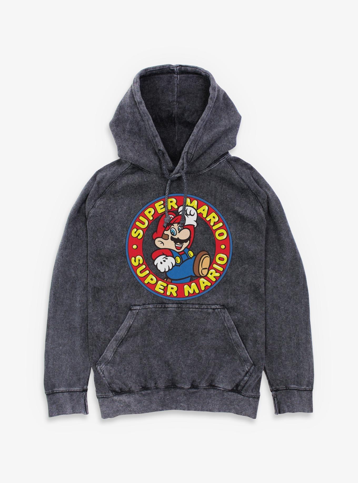 Nintendo Super Mario Badge Mineral Wash Hoodie