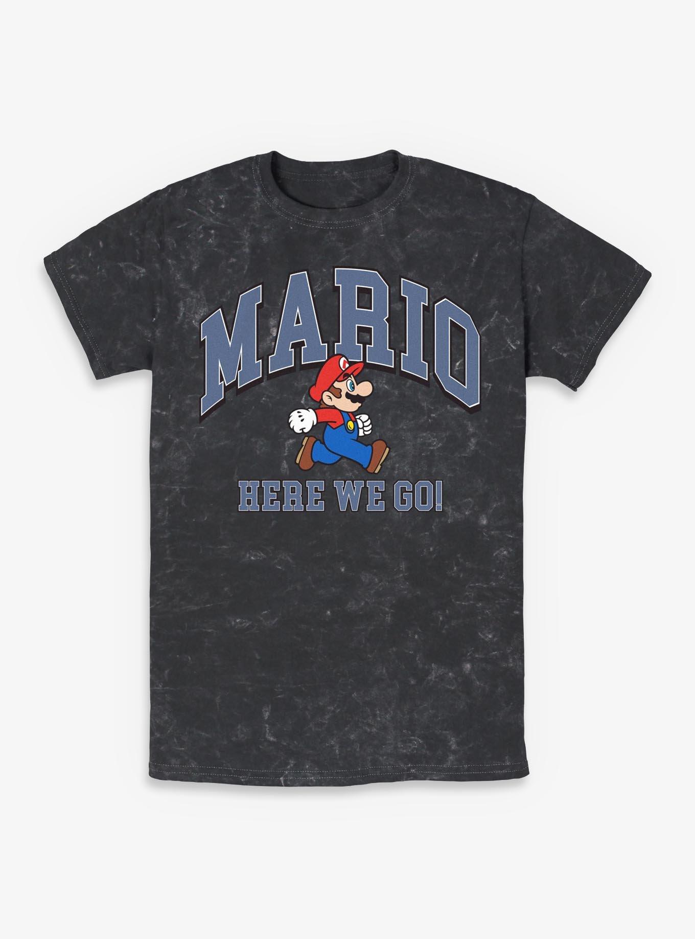 Nintendo Mario Here We Go Mineral Wash T-Shirt, , hi-res