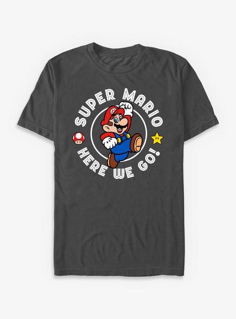 Nintendo Super Mario Here We Go T-Shirt - GREY | Hot Topic