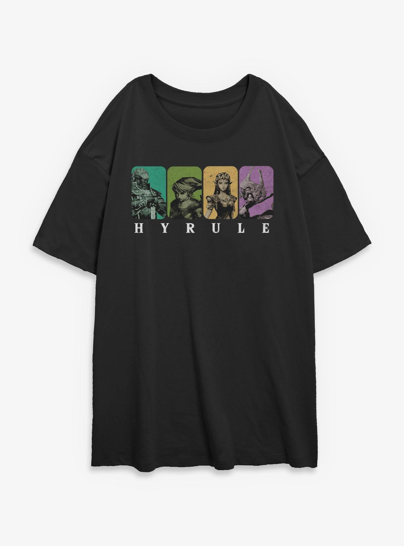 Nintendo Hyrule Character Panels Girls Oversized T-Shirt, , hi-res