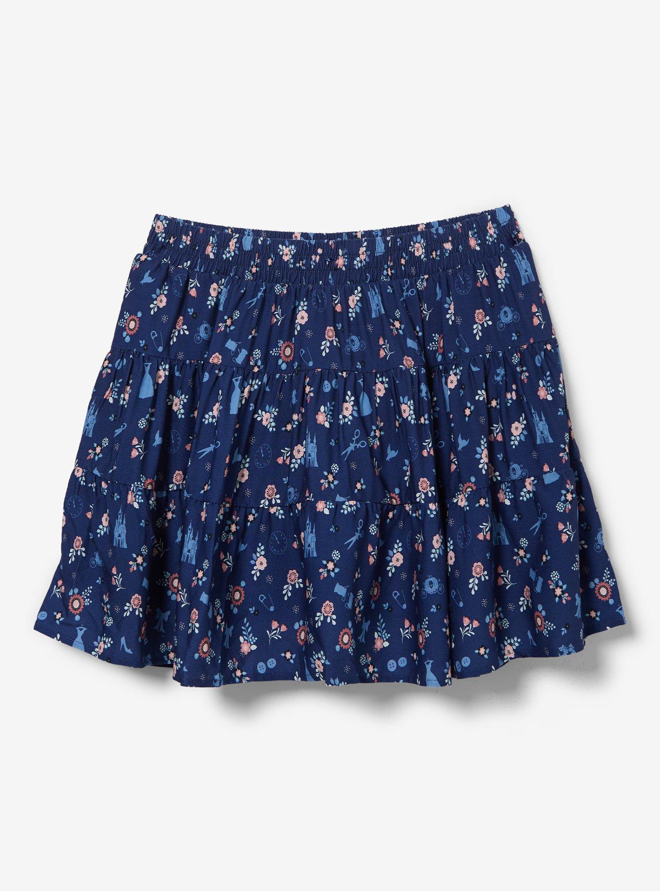Disney Cinderella Icons Allover Print Plus Size Tiered Skirt, , hi-res