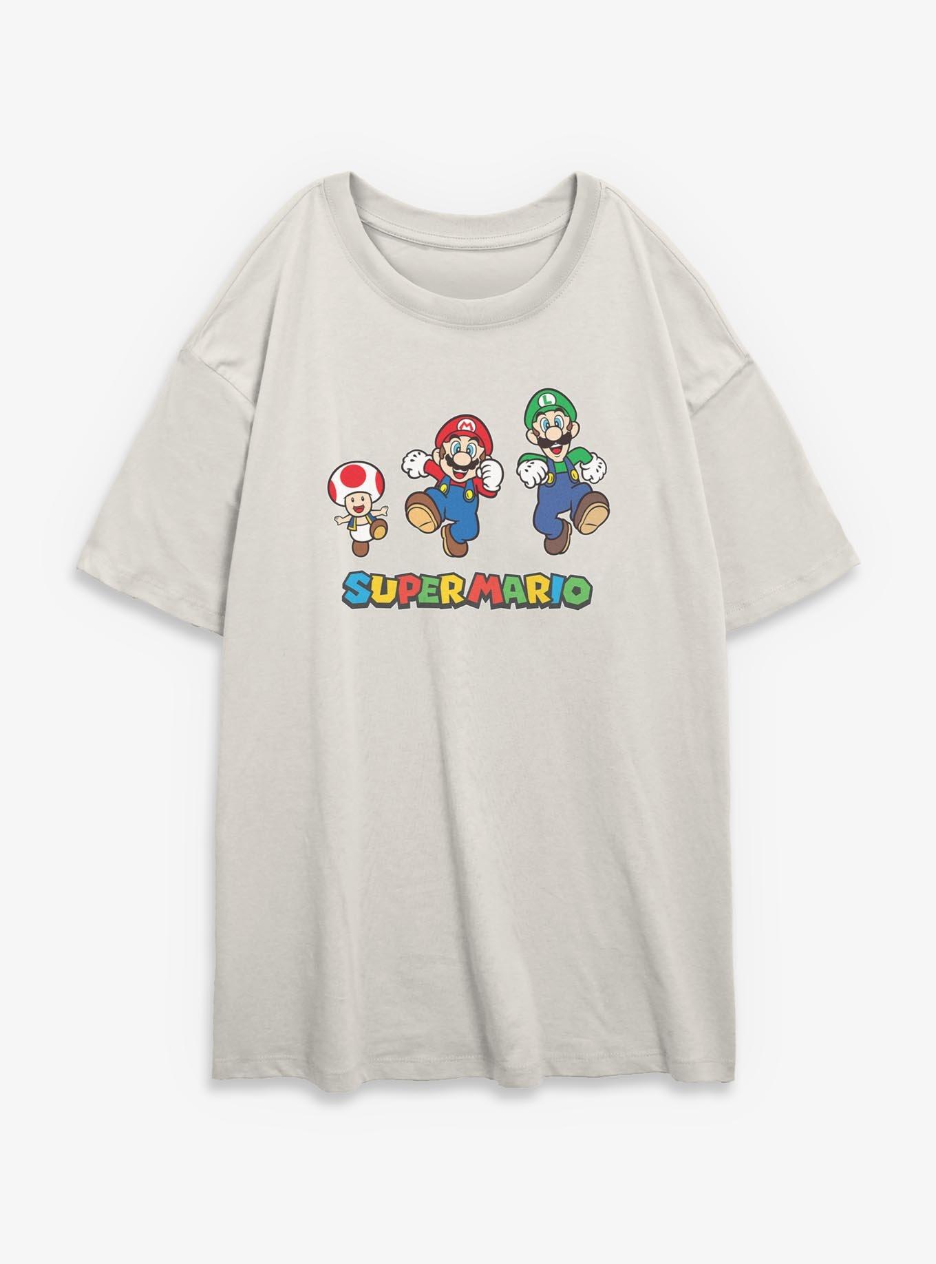 Nintendo Super Mario Toad Mario Luigi Run Womens Oversized T-Shirt, , hi-res