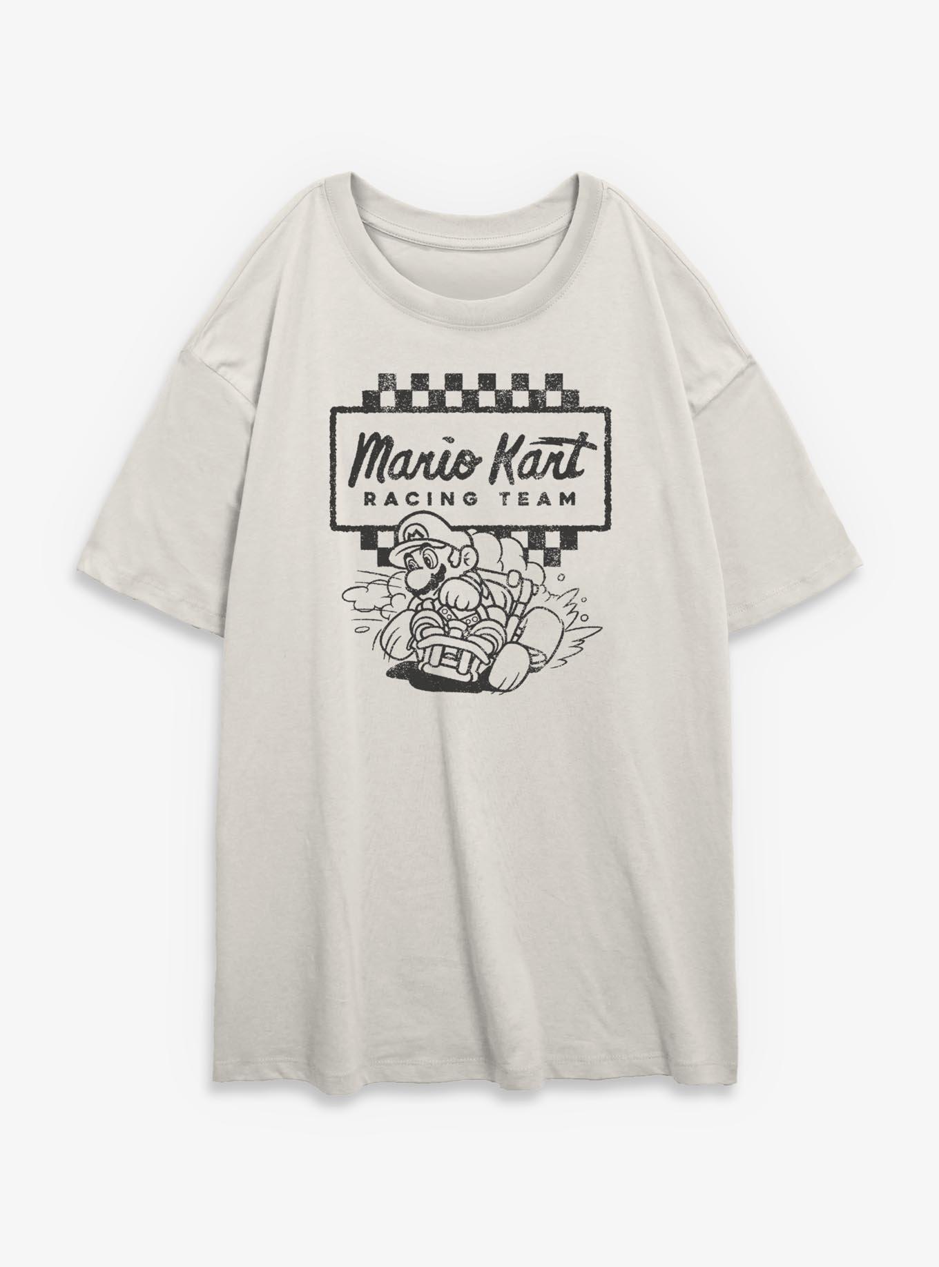 Nintendo Mario Kart Racing Team Womens Oversized T-Shirt, EGRET, hi-res