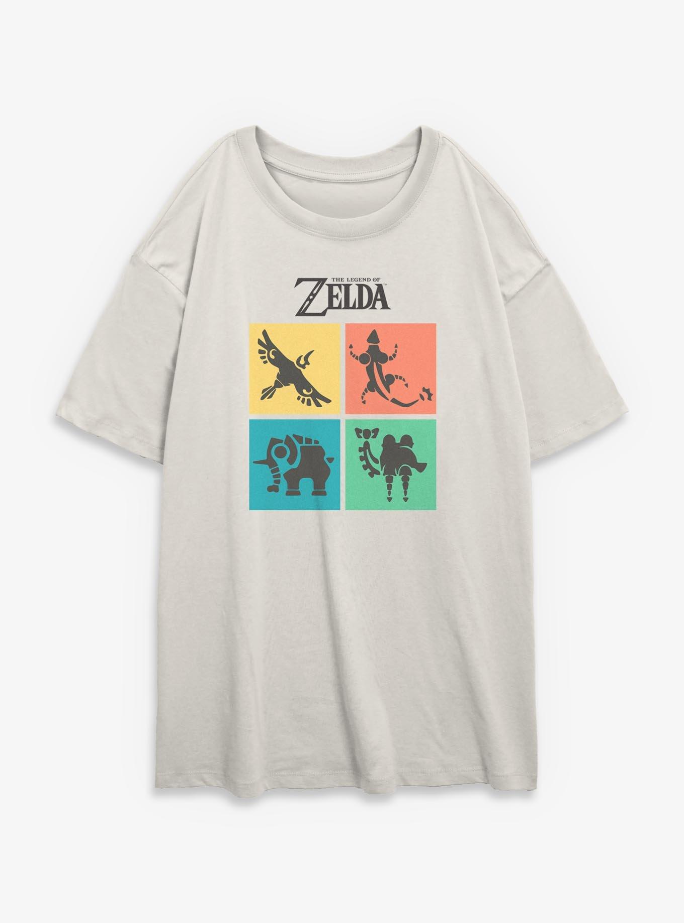 The Legend Of Zelda Color Square Icons Womens Oversized T-Shirt, , hi-res