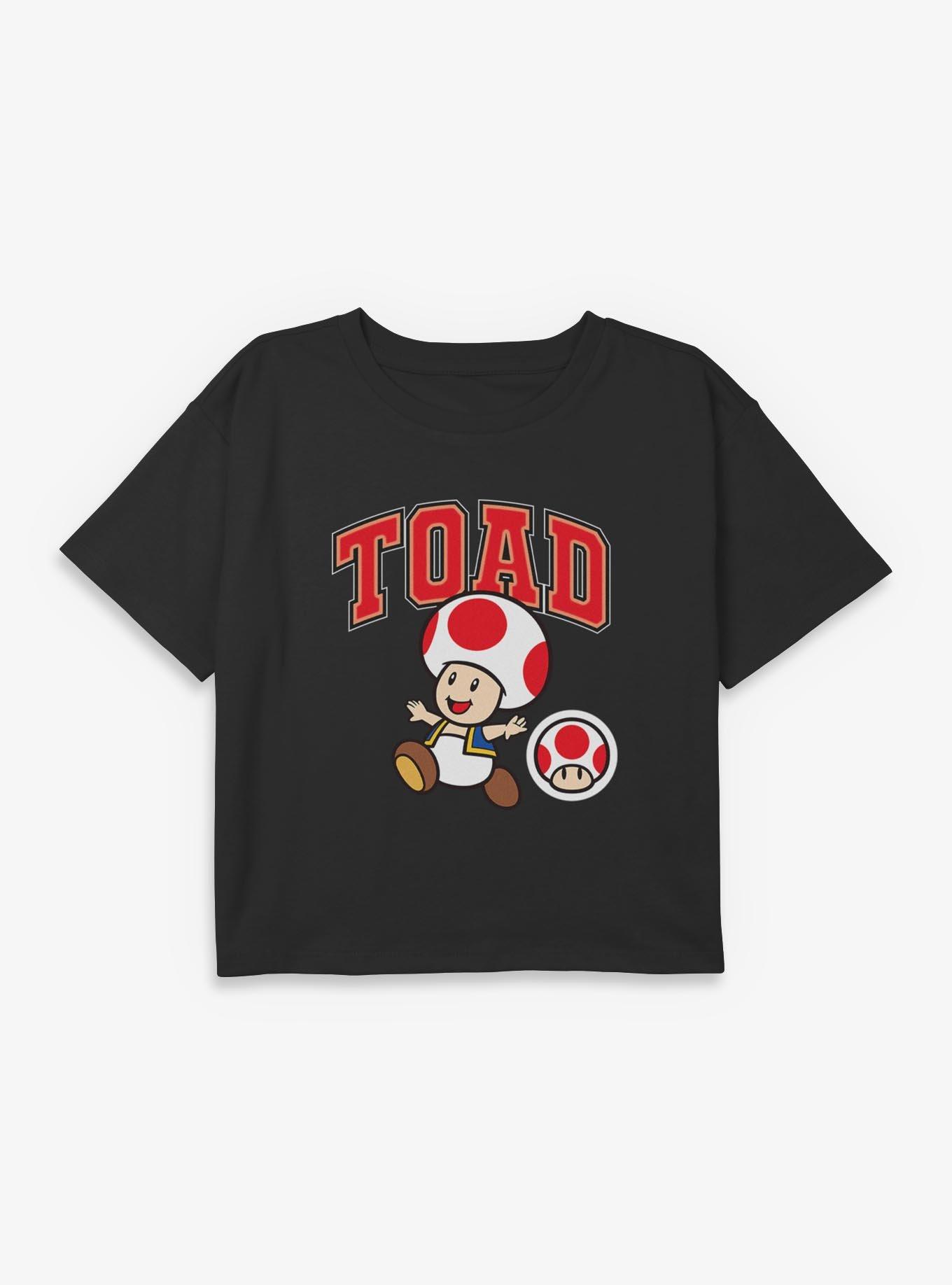 Nintendo Mario Toad Jump Youth Girls Boxy Crop T-Shirt, , hi-res