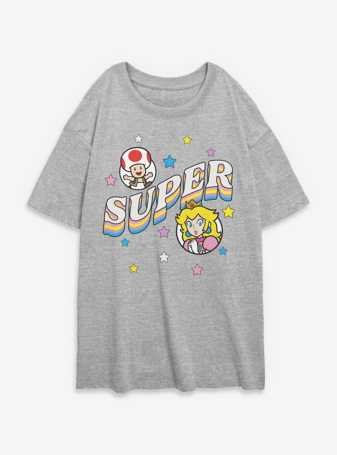 Nintendo Mario Toad And Princess Peach Super Womens Oversized T-Shirt, , hi-res