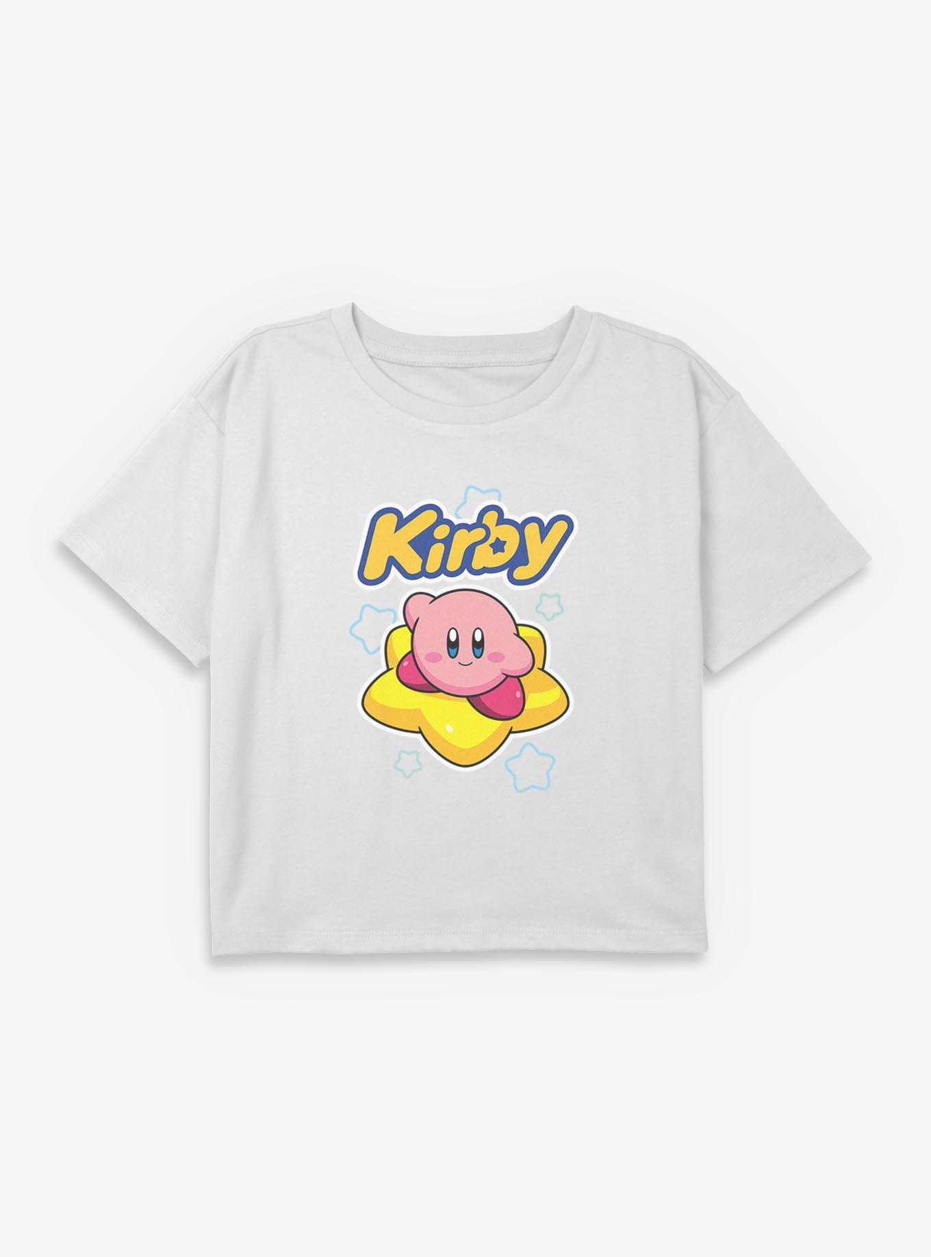 Nintendo Kirby Star Surfing Youth Girls Boxy Crop T-Shirt, , hi-res