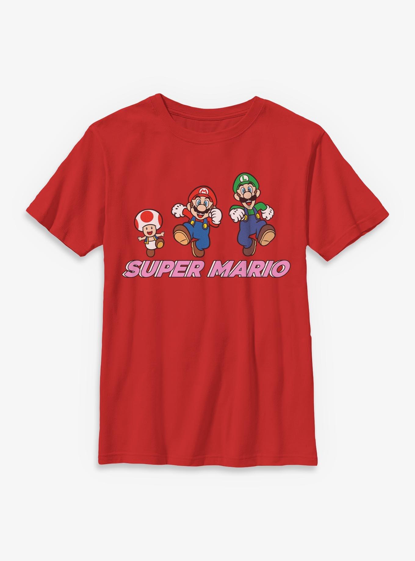 Nintendo Super Mario Group Fun Jump Youth T-Shirt, , hi-res