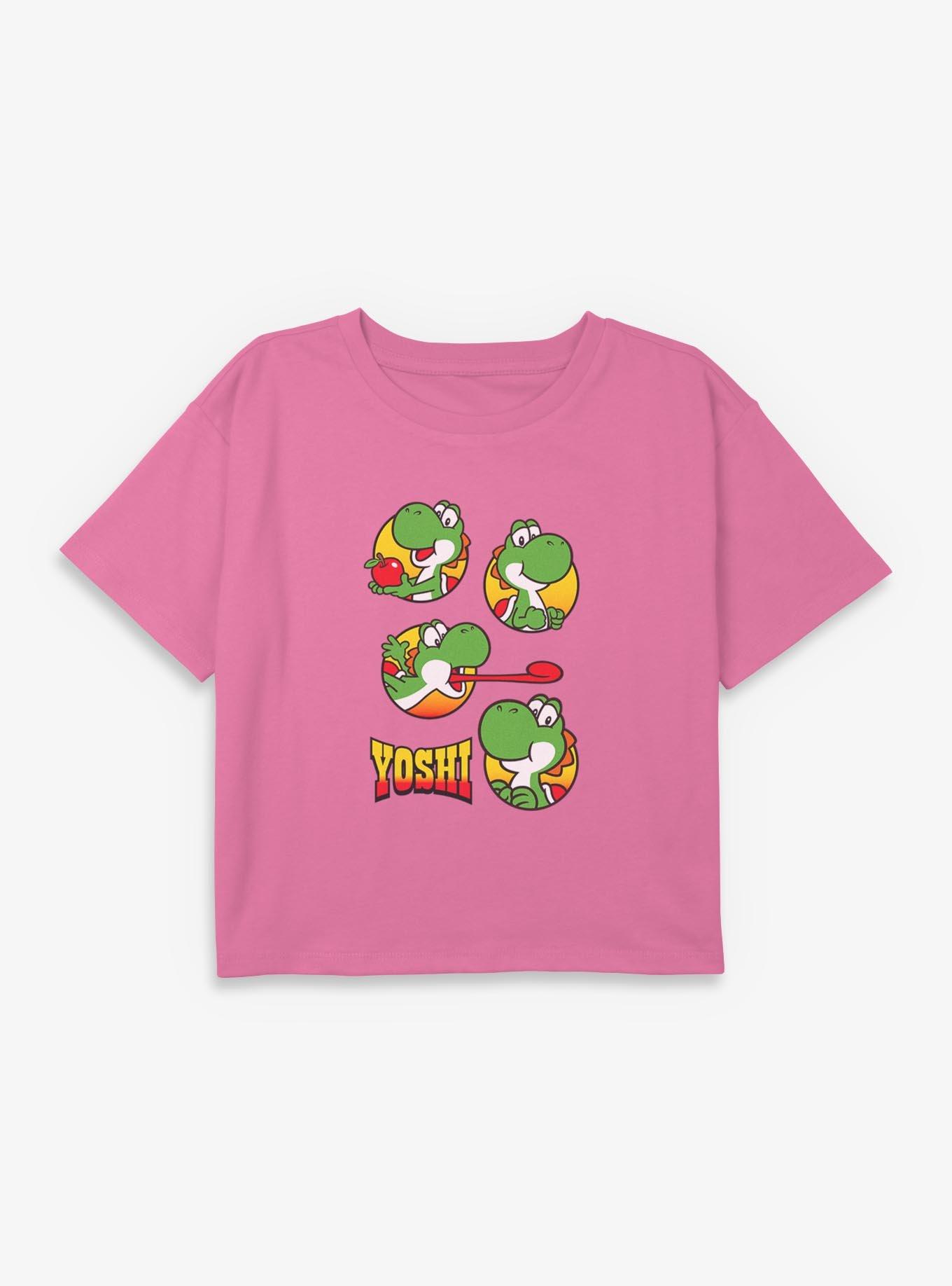 Nintendo Mario Yoshi Moods Youth Girls Boxy Crop T-Shirt, , hi-res