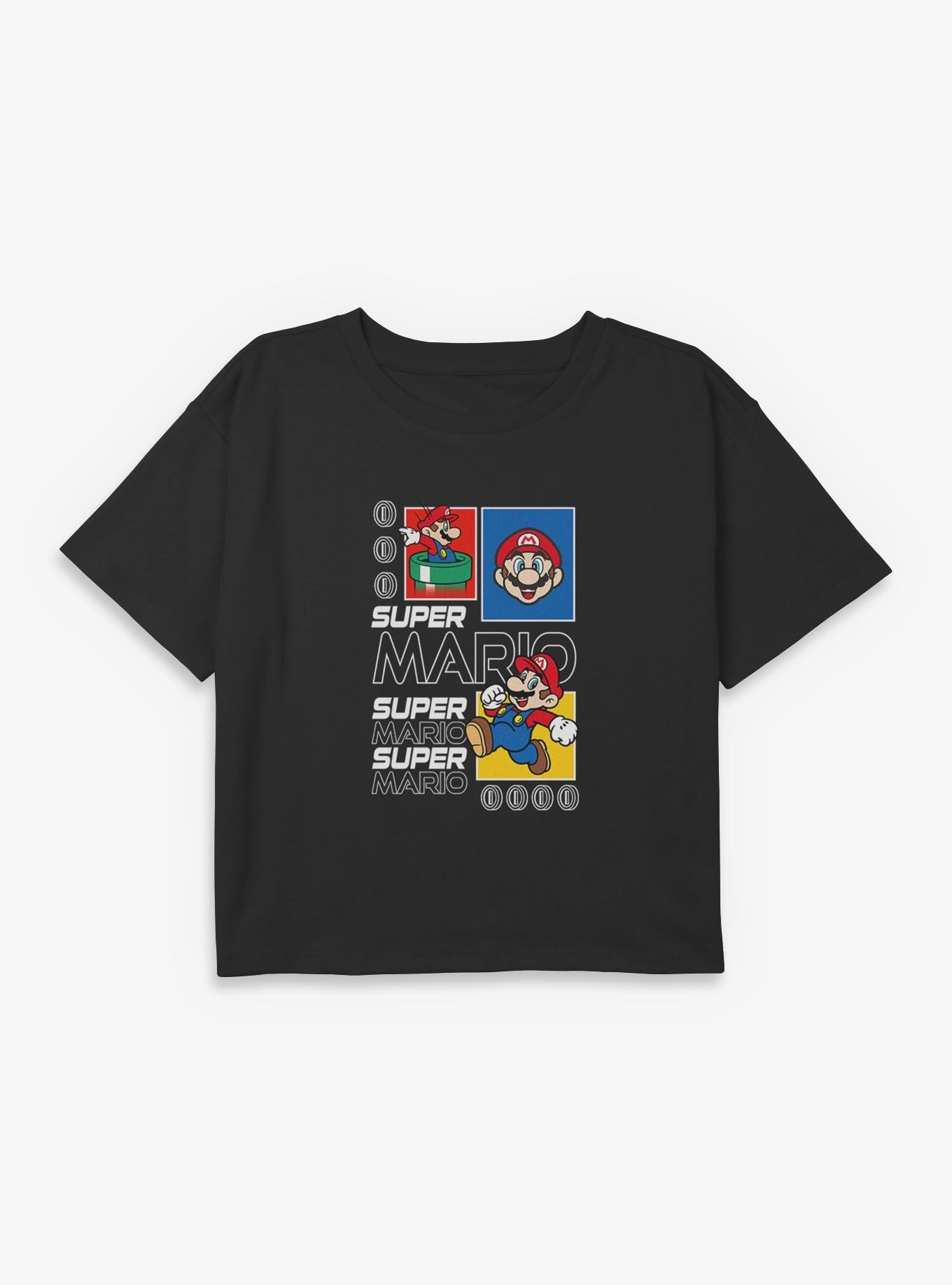 Nintendo Super Mario Future Mario Youth Girls Boxy Crop T-Shirt, , hi-res