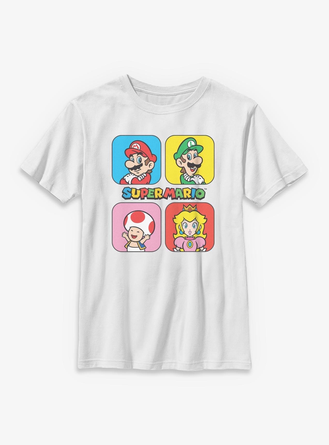 Nintendo Super Mario Character Squares Youth T-Shirt, , hi-res