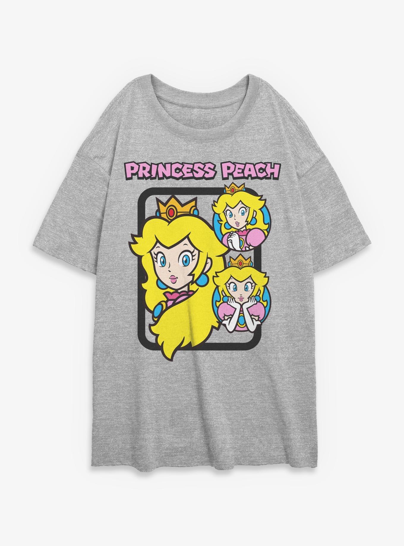 Nintendo Mario Princess Peach Circle Collage Womens Oversized T-Shirt, , hi-res