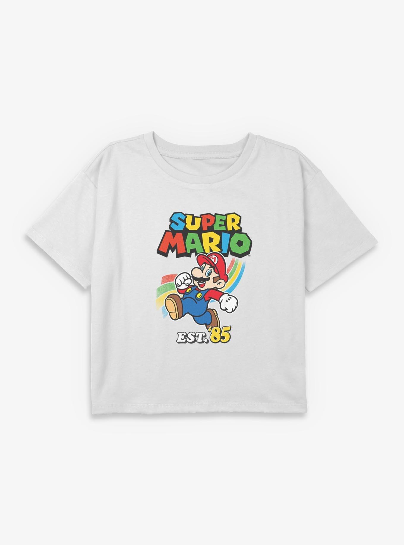 Nintendo Super Mario Est 85 Jump Youth Girls Boxy Crop T-Shirt, , hi-res