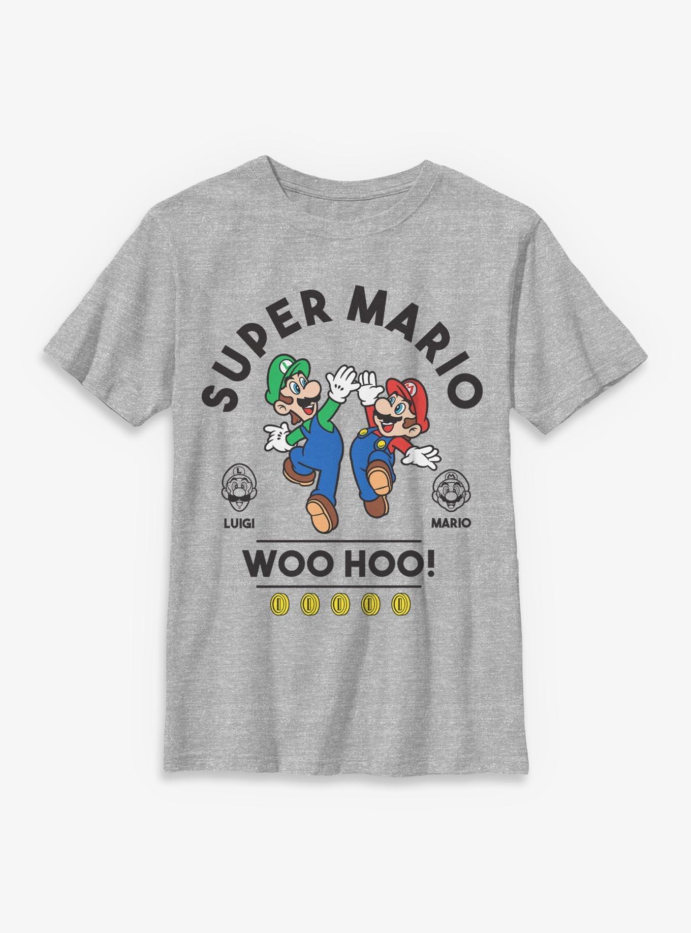 Nintendo Super Mario WooHoo Luigi Mario Youth T-Shirt, , hi-res