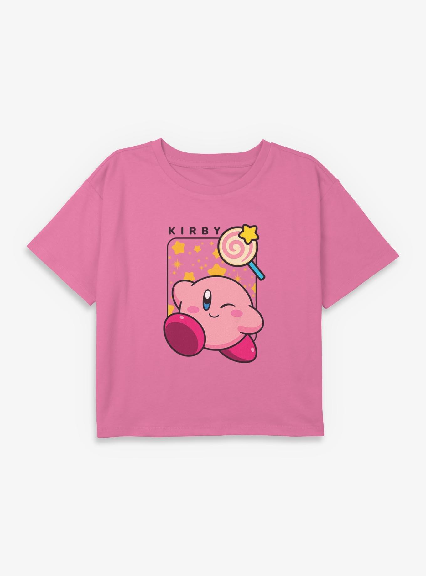 Nintendo Kirby Sweet Wink Youth Girls Boxy Crop T-Shirt, , hi-res