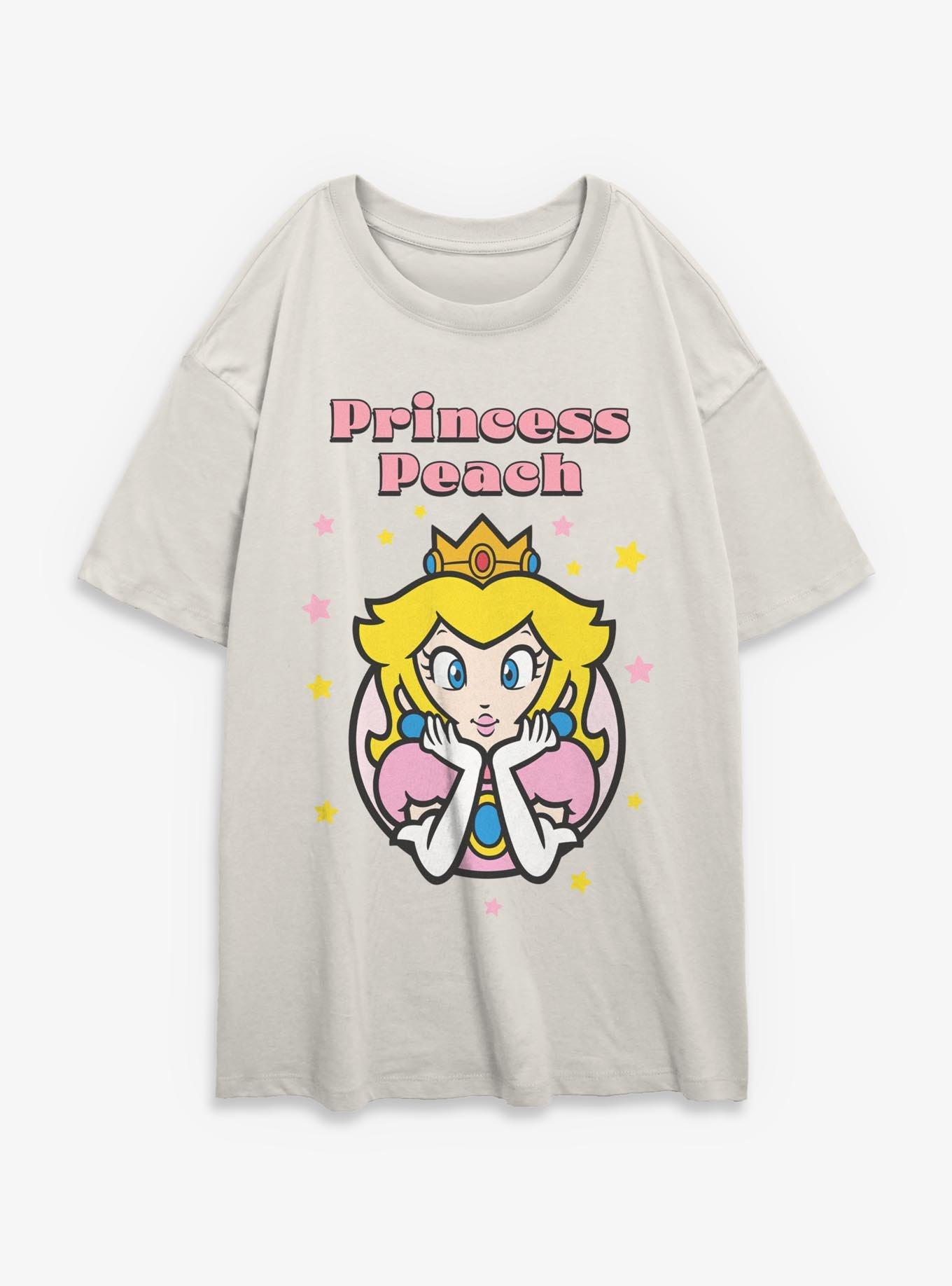 Nintendo Mario Princess Peach Glam Stars Womens Oversized T-Shirt