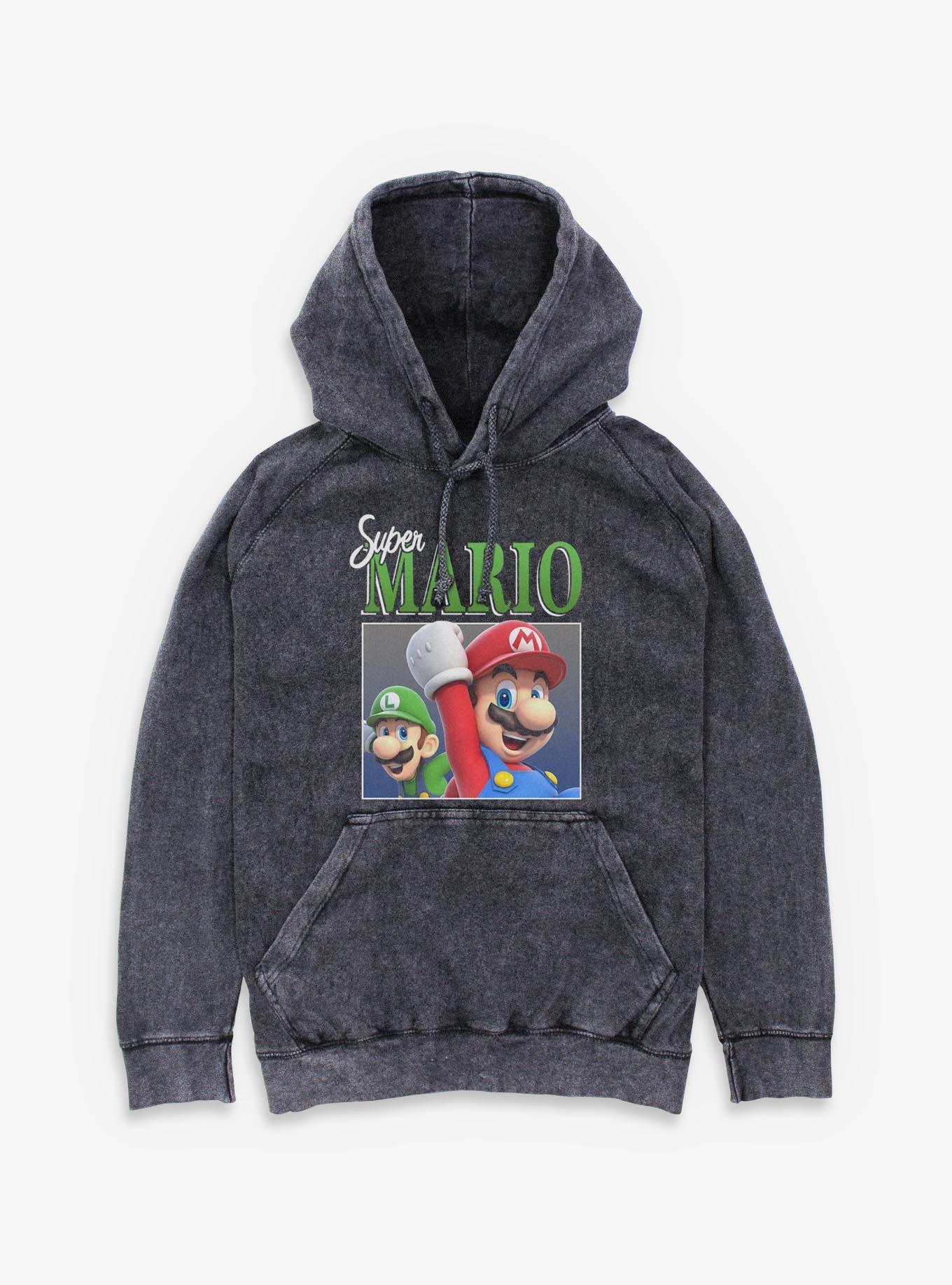 Nintendo Super Mario Luigi & Mario Cheer Mineral Wash Hoodie, , hi-res