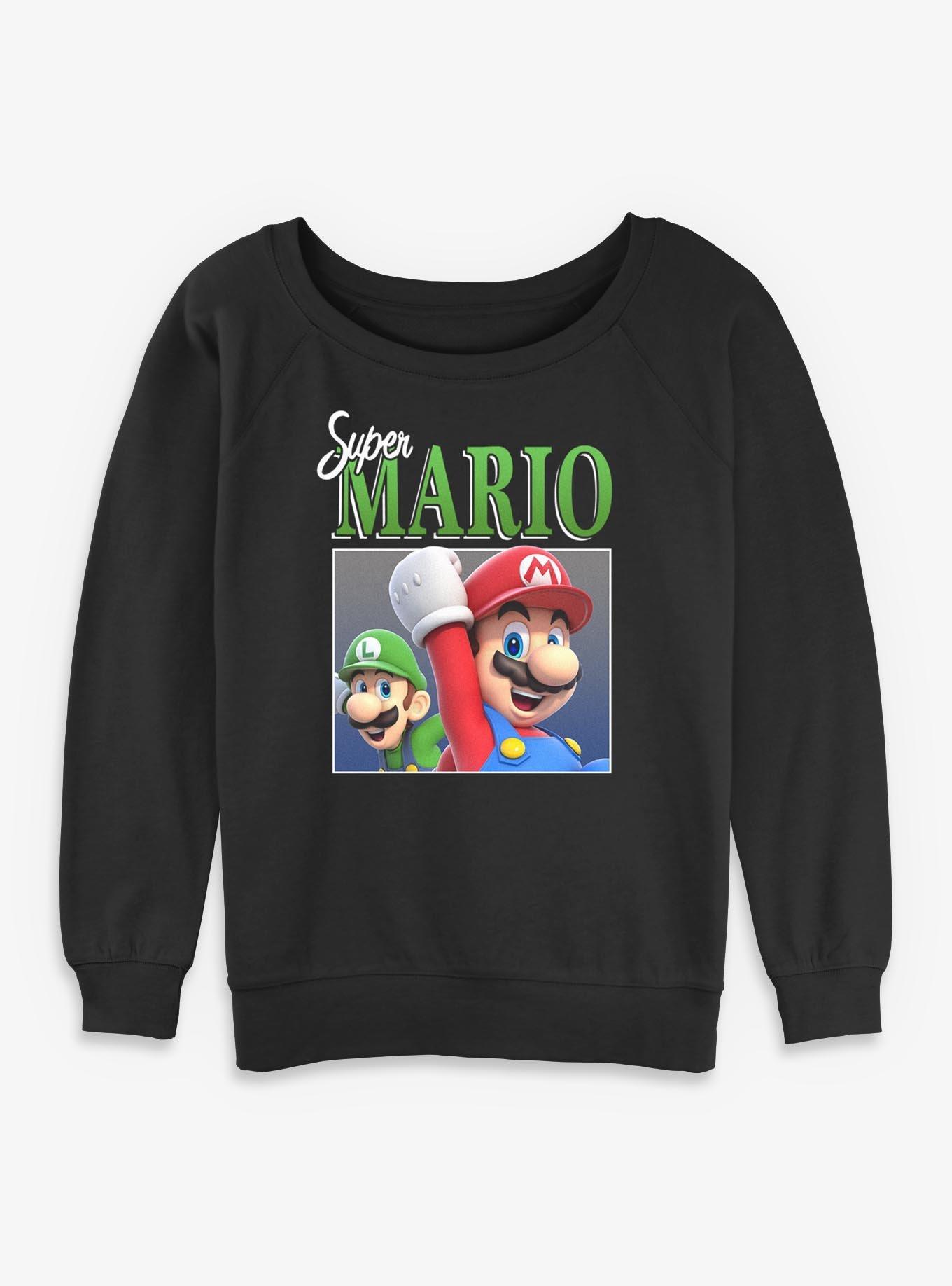 Nintendo Super Mario Luigi & Mario Cheer Womens Slouchy Sweatshirt, , hi-res